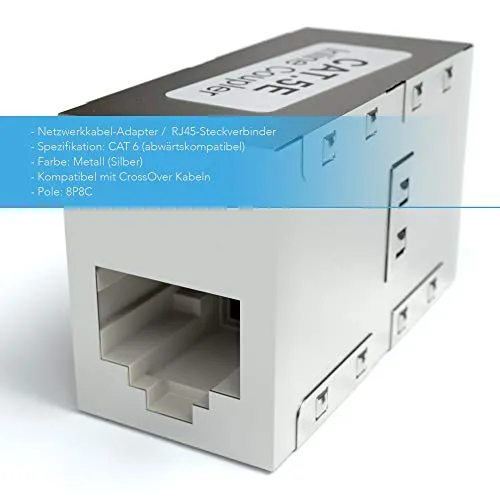 Jamega RJ45 LAN Kupplung CAT6 Verbinder 2er