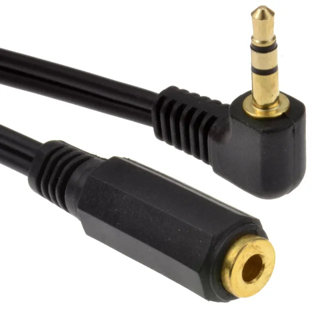 Kenable 3,5mm Klinkenverlängerung abgewinkelt Audiokabel 1m Schwarz Stereo