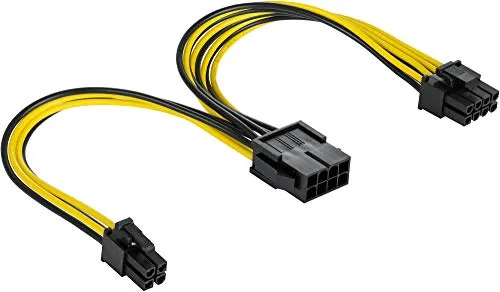 Poppstar 8-Pin auf 8+4-Pin CPU-Verlängerungskabel 20cm ATX