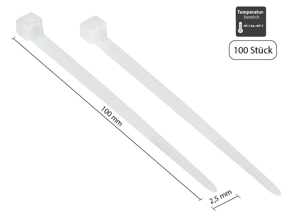 Good Connections Kabelbinder 100x2,5mm transparent 100er