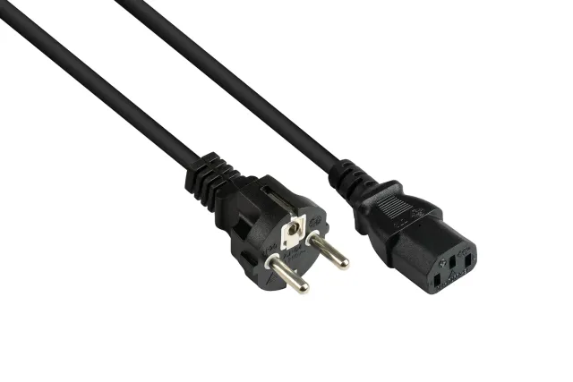 Good Connections Netzkabel 3 m schwarz C13 Kaltgeräte 10A