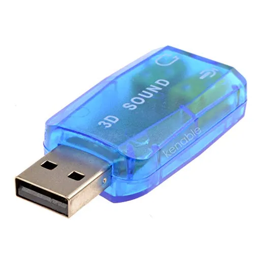 Kenable USB Headset Adapter Soundkarte 2x 3,5mm schwarz