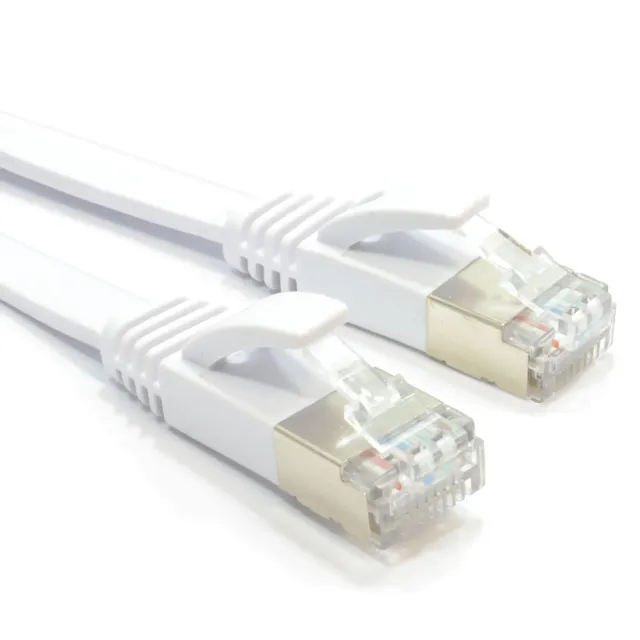 Kenable CAT6A Flach Netzwerkkabel 2m Weiß 10Gbit