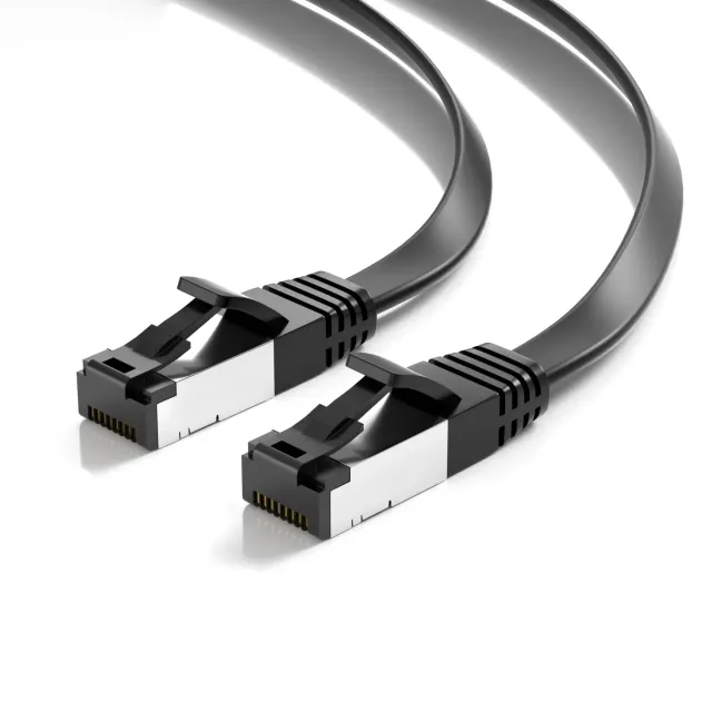 JAMEGA Cat.8.1 Flach Netzwerkkabel 1,5 m schwarz