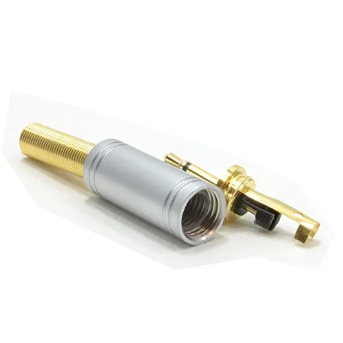 Kenable Klinkenstecker 2,5mm Mono Löten Metall vergoldet 5mm