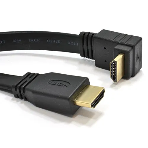 Kenable HDMI Kabel flach 1m Winkelstecker Full HD schwarz