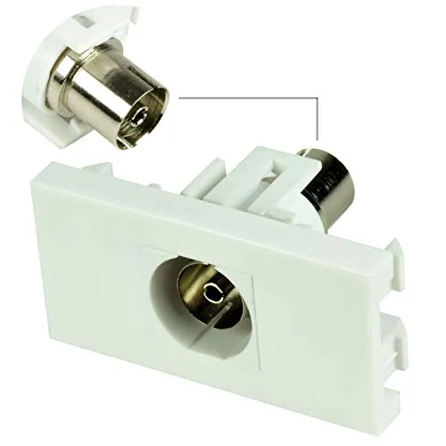Kenable RF TV Antennenmodul Keystone weiß koaxial