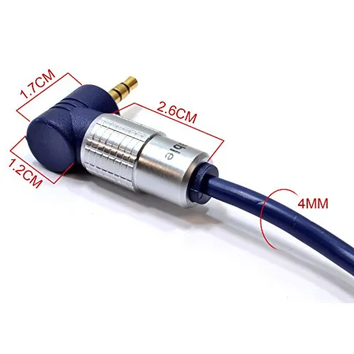 kenable Audiokabel 3,5mm Winkel 1 m blau Stereo