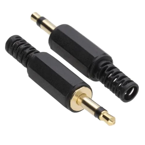 Kenable 3,5mm Mono Klinkenstecker Löt 2 Stück schwarz