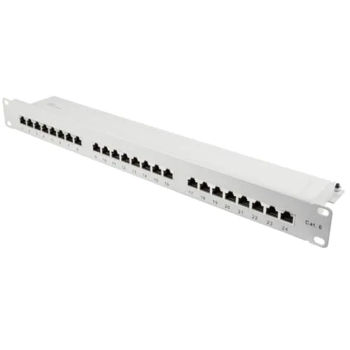 Good Connections Cat.6 Patchpanel 24-Port 1HE lichtgrau