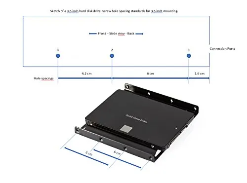 Poppstar HDD SSD Einbaurahmen 2,5 Zoll Einbaukit SATA