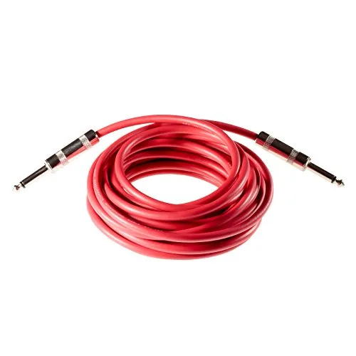 Poppstar Instrumentenkabel 2m rot 6,3mm Klinke Mono Kupfer