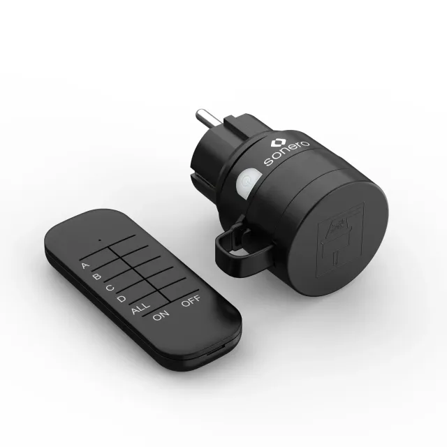 Sonero Outdoor Funksteckdose IP44 Set 1er schwarz 30m