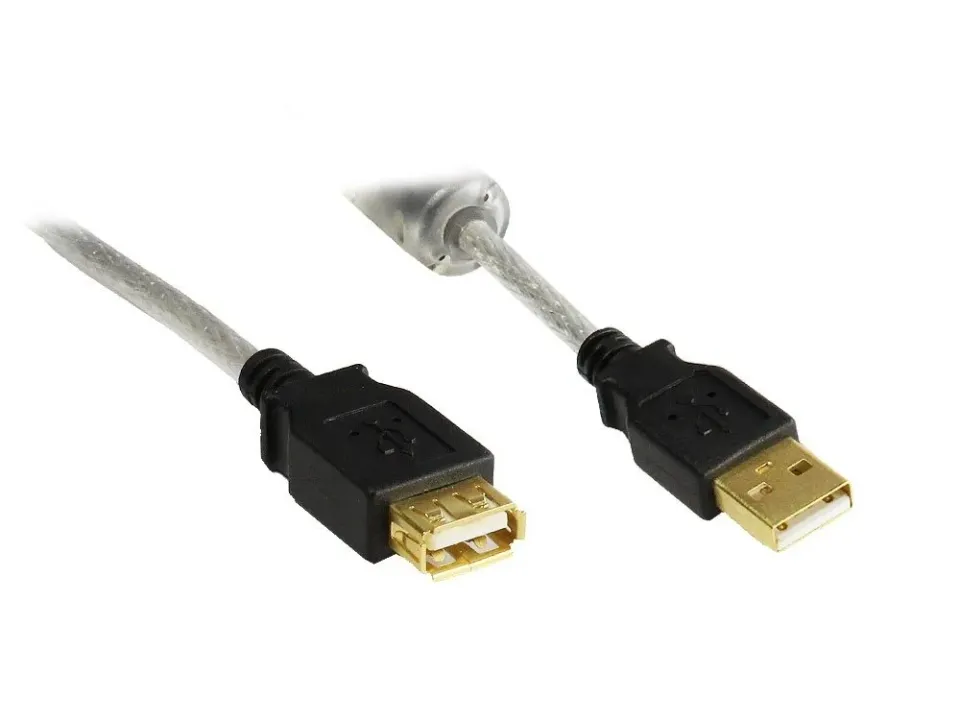 Good Connections USB 2.0 Verlängerungskabel 3m transparent