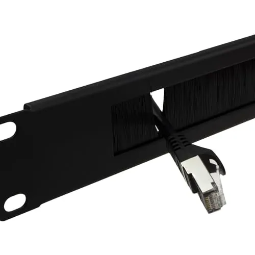 Kenable Bürstenpanel 1U 19 Zoll Kabelmanagement schwarz