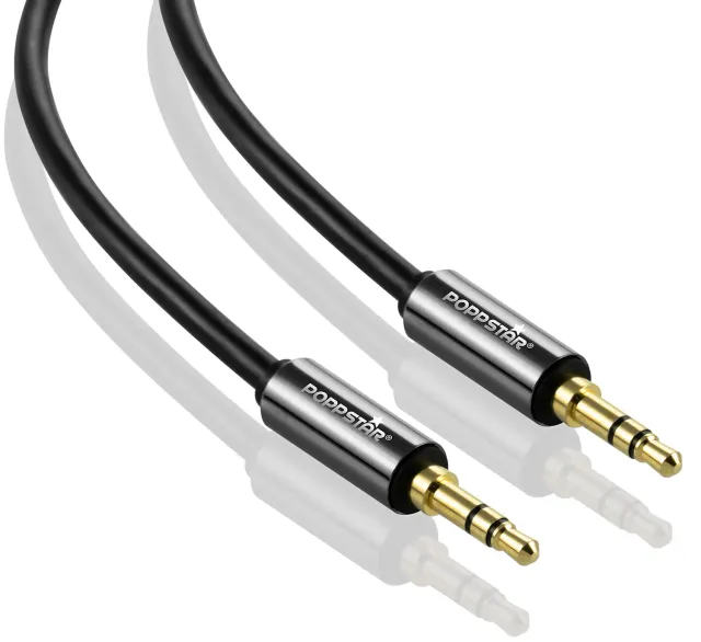 Poppstar HQ Klinkenkabel 3,5mm 10m schwarz vergoldet