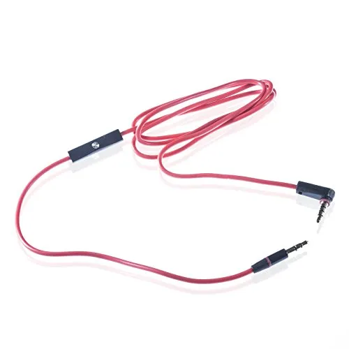 Poppstar Audiokabel 1,2m rot mit Mikrofon