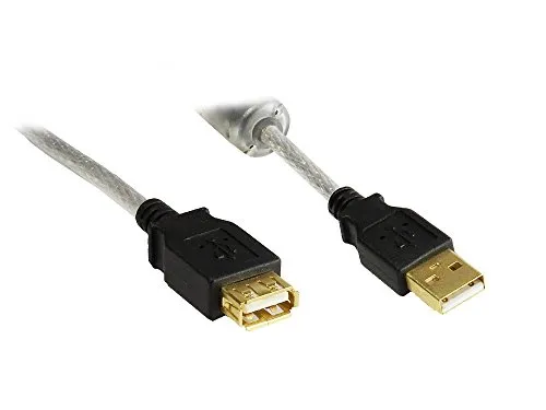 Good Connections USB 2.0 Verlängerungskabel 1,8m transparent