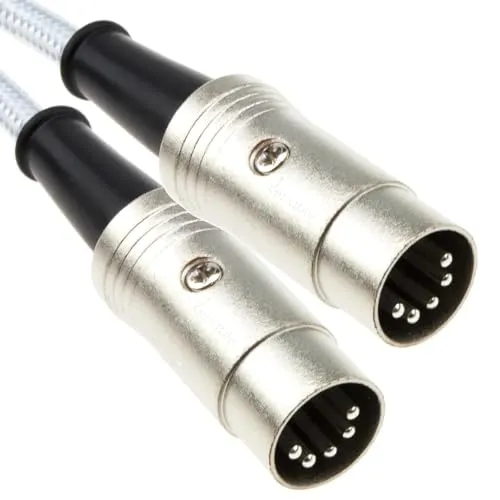 Kenable MIDI Kabel 2m Weiß 5-Pin DIN Geflochten