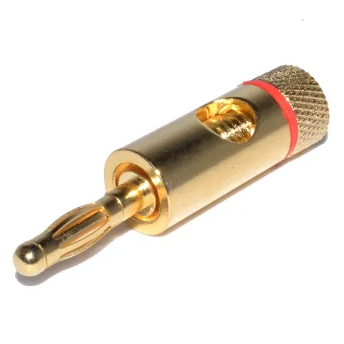 Kenable Bananenstecker 4mm vergoldet schwarz Lautsprecher