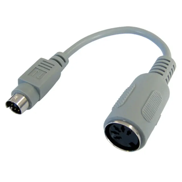 Kenable Tastatur-Adapter 6-pol Mini-DIN auf 5-pol DIN 15cm beige