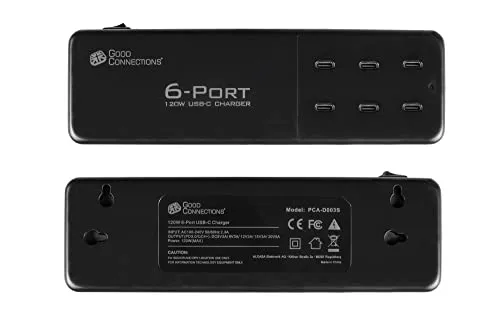 Good Connections 120W GaN USB-Desktop-Ladestation schwarz 6-Port