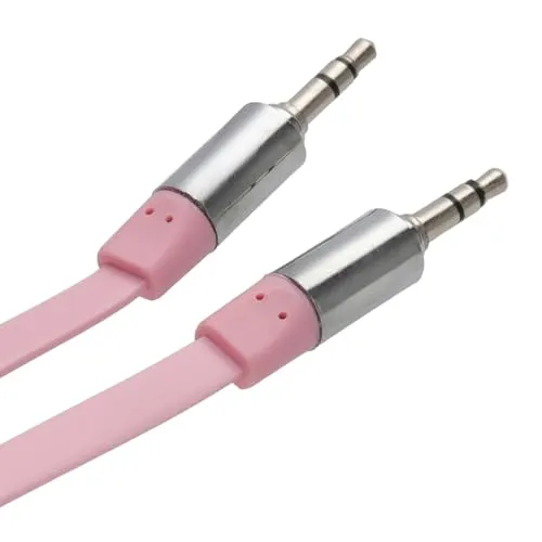 Kenable Flach-Klinkenkabel 2m pink Metallstecker