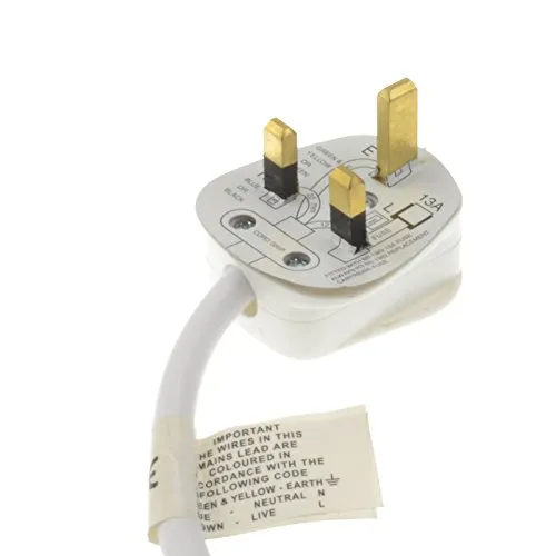 Kenable 3-Wege Verlängerungskabel UK-Stecker 2m weiß