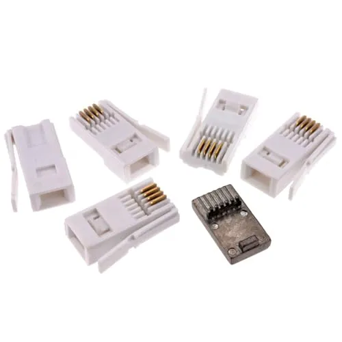 Kenable BT 431A Telefon Crimp-Stecker Set 10er Pack weiß mit Zange
