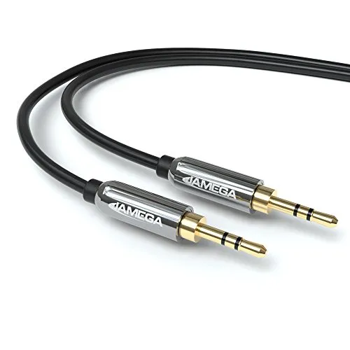 JAMEGA Aux Kabel 3,5mm 0,5m 2 Stück schwarz Stereo