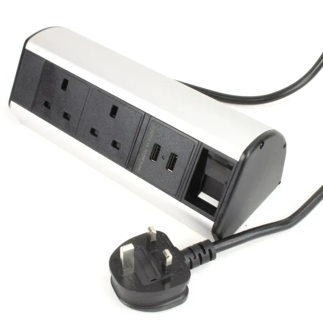 Kenable PDU Einbau-Steckdose 2x UK USB RJ45 Tisch schwarz