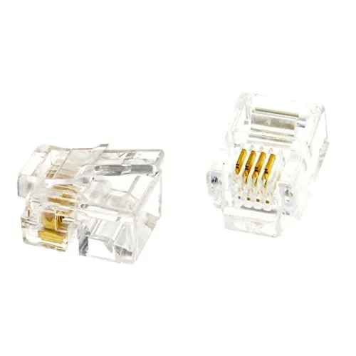 Kenable RJ11 6P4C Crimpstecker 10 Stück Telefon